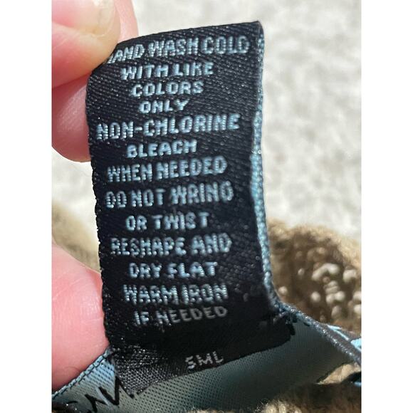 Cynthia Rowley Womens Small Open Front Long Sweater Cardigan Brown Linen Blend - Picture 7 of 8